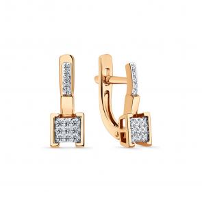 Золотые серьги Мастер Бриллиант с бриллиантом 01M2-109258-00-70 фото