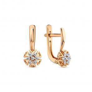 Золотые серьги Мастер Бриллиант с бриллиантом 01M2-109269-70-00 фото