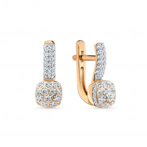 Золотые серьги Мастер Бриллиант с бриллиантом 01M2-109285-00-00 фото