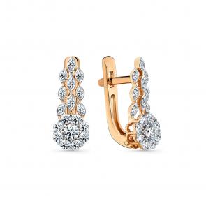 Золотые серьги Мастер Бриллиант с бриллиантом 01M2-109295-00-00 фото