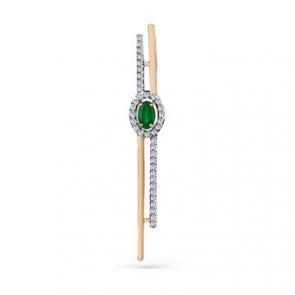 Золотая подвеска Мастер Бриллиант с бриллиантом и изумрудом 01M3-130013-00-01 фото