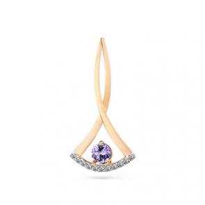 Золотая подвеска Мастер Бриллиант с бриллиантом и танзанитом 01M3-130021-00-31 фото