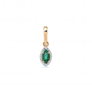 Золотая подвеска Мастер Бриллиант с бриллиантом и изумрудом 01M3-130921-97-01 фото