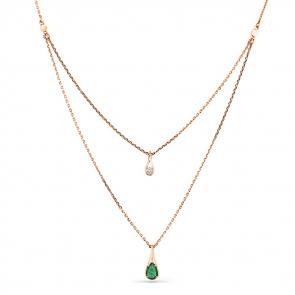 Золотое колье Мастер Бриллиант с бриллиантом и изумрудом 01M6-160388-00-01 фото
