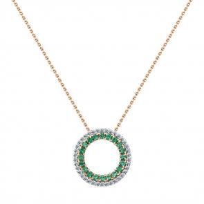 Золотое колье Мастер Бриллиант с бриллиантом и изумрудом 01M6-160620-00-01 фото