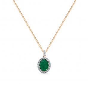 Золотое колье Мастер Бриллиант с бриллиантом и изумрудом 01M6-160766-00-01 фото