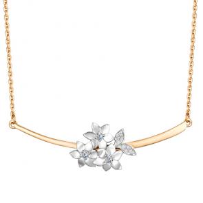 Золотое колье Мастер Бриллиант с бриллиантом 01M6-297 фото