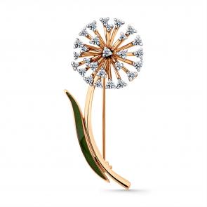 Золотая брошь Мастер Бриллиант с бриллиантом и эмалью 01M7-170323-00-00 фото