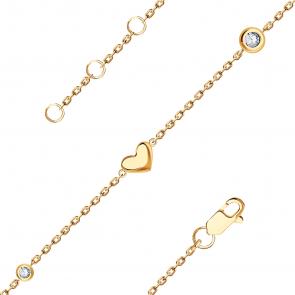 Золотой браслет ТД Эстет с фианитом 01Б112698S фото