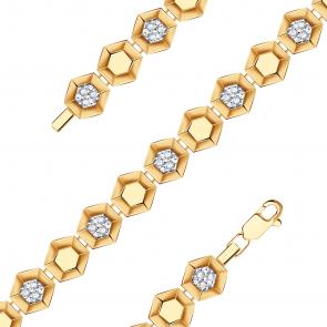 Золотой браслет ТД Эстет с фианитом 01Б113486Р фото