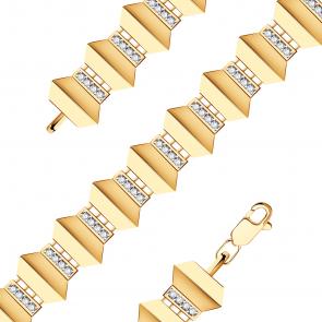 Золотой браслет ТД Эстет с фианитом 01Б113497Р фото