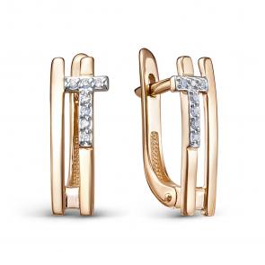 Золотые серьги Бриллианты Костромы с бриллиантом 01БК02-5100 фото