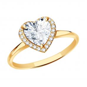 Золотое кольцо ТД Эстет с фианитом 01К1111260 фото