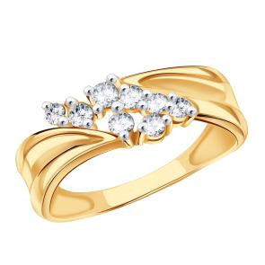 Золотое кольцо ТД Эстет с фианитом 01К1112207Р фото