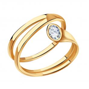 Золотое кольцо ТД Эстет с фианитом 01К1113765 фото