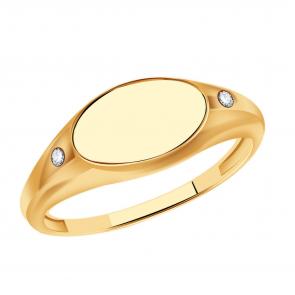 Золотое кольцо ТД Эстет с фианитом 01К1114154 фото