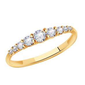 Золотое кольцо ТД Эстет с фианитом 01К1114275 фото