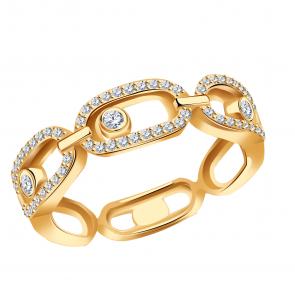 Золотое кольцо ТД Эстет с подвижным фианитом 01К1114338 фото