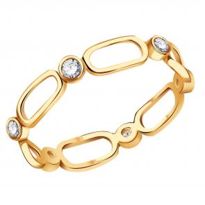 Золотое кольцо ТД Эстет с фианитом 01К1114343 фото