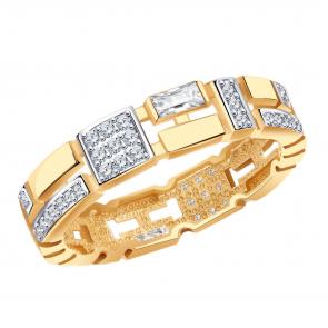 Золотое кольцо ТД Эстет с фианитом 01К1114517Р фото