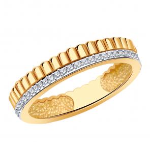 Золотое кольцо ТД Эстет с фианитом 01К1114575Р фото