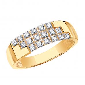 Золотое кольцо ТД Эстет с фианитом 01К1114585Р фото