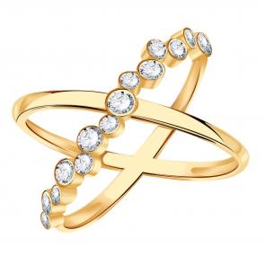 Золотое кольцо ТД Эстет с фианитом 01К1114632 фото