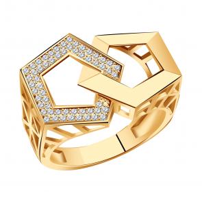 Золотое кольцо ТД Эстет с фианитом 01К1114859 фото