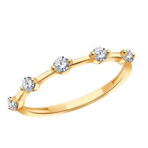 Золотое кольцо ТД Эстет с фианитом 01К1114896 фото