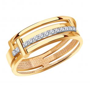 Золотое кольцо ТД Эстет с фианитом 01К1114982Р фото