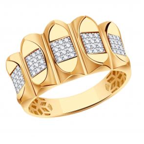 Золотое кольцо ТД Эстет с фианитом 01К1115038Р фото