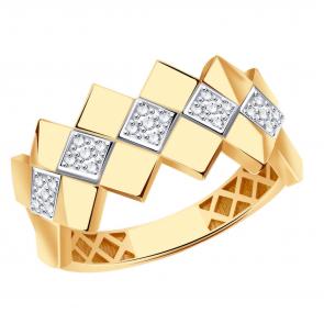 Золотое кольцо ТД Эстет с фианитом 01К1115049Р фото