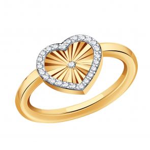 Золотое кольцо ТД Эстет с фианитом 01К1115086 фото