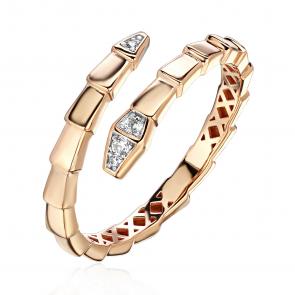 Золотое кольцо Символ года Змея ТД Эстет с фианитом 01К1115190Р фото