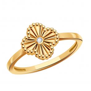 Золотое кольцо ТД Эстет с фианитом 01К1115234 фото