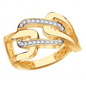 Золотое кольцо ТД Эстет с фианитом 01К1115609Р фото