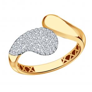 Золотое кольцо ТД Эстет с фианитом 01К1115644Р фото