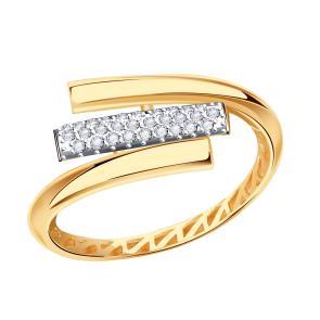 Золотое кольцо ТД Эстет с фианитом 01К1115654Р фото