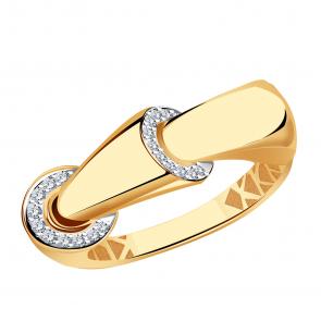 Золотое кольцо ТД Эстет с фианитом 01К1115731Р фото