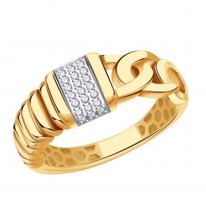 Золотое кольцо ТД Эстет с фианитом 01К1115732Р фото