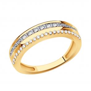Золотое кольцо ТД Эстет с фианитом 01К115126 фото