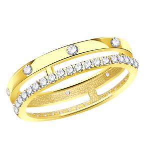 Кольцо из лимонного золота ТД Эстет с фианитом 01К1313753 фото