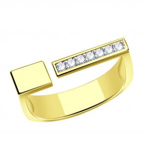 Кольцо из лимонного золота ТД Эстет с фианитом 01К1314368Р фото