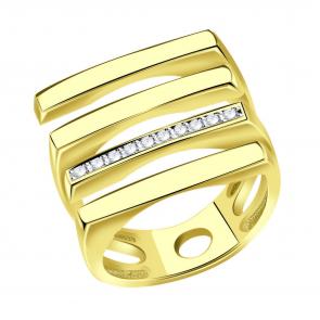 Кольцо из лимонного золота ТД Эстет с фианитом 01К1314376Р фото