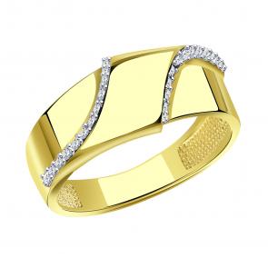 Кольцо из лимонного золота ТД Эстет с фианитом 01К1314976Р фото