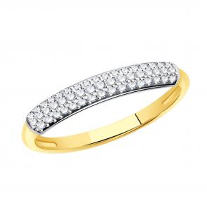 Кольцо из лимонного золота ТД Эстет с фианитом 01К133045 фото