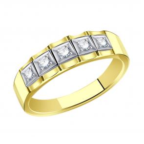 Кольцо из лимонного золота ТД Эстет с фианитом 01К162041Ж фото