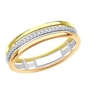 Золотое кольцо ТД Эстет с фианитом 01К167436 фото