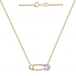 Золотое колье ТД Эстет с фианитом 01Л111830Р фото