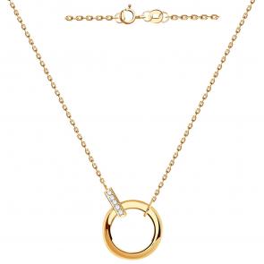 Золотое колье ТД Эстет с фианитом 01Л112080Р фото